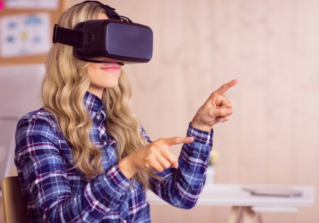 woman in a virtual reality headset